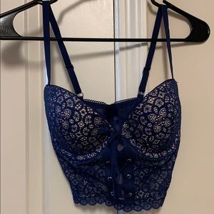 NWOT Blue Padded Demi Bra